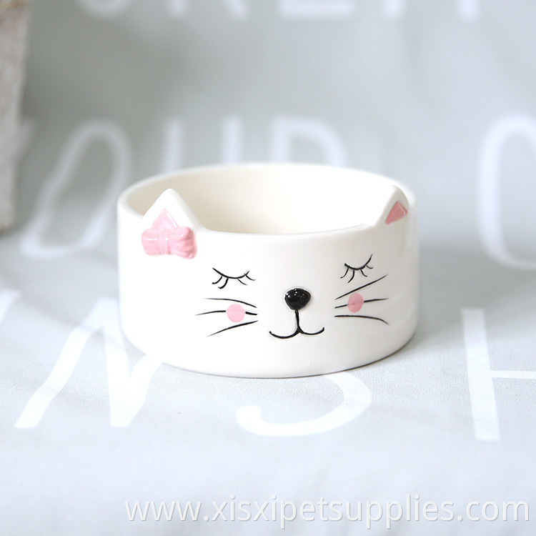 Luxury Elegant Pet Feeding Bowl Rounded Ceramic Pet Dog Bowl